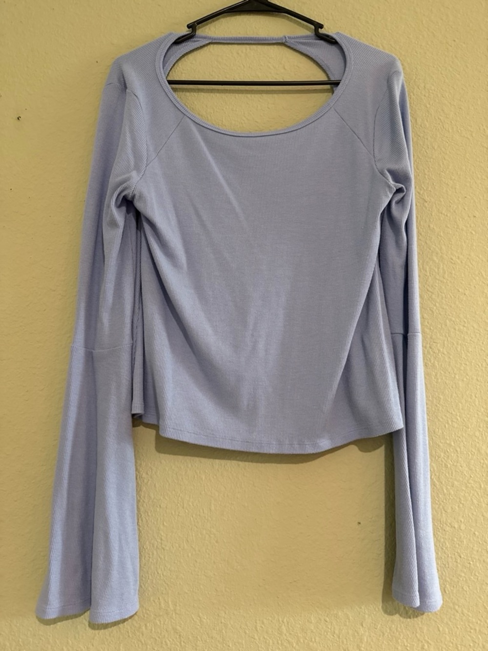 Hollister Light Lavender Long-Sleeve Scoop Neck Top